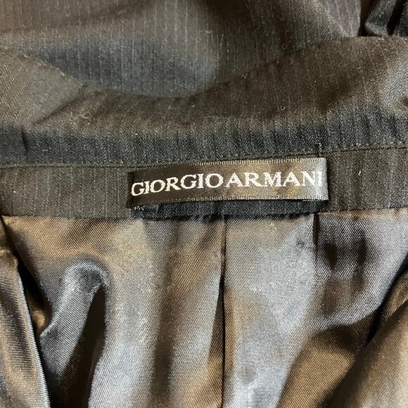 Giorgio Armani Sport Coat 42” Chest Le Collezioni Black Striped 2 Button Career - Picture 8 of 9